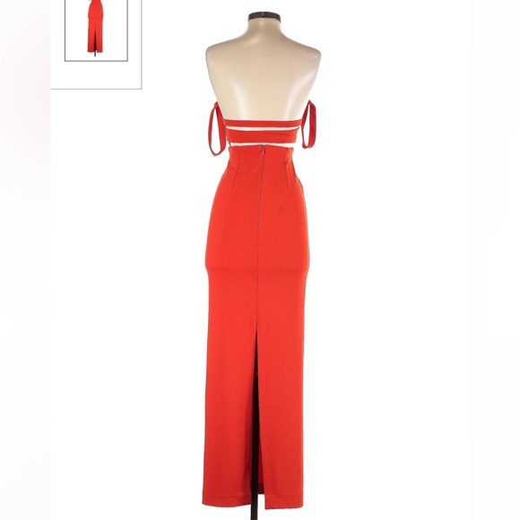 Solace Crockett open back strappy maxi dress with slit. Comfy easy to walk in - Picture 4 of 11